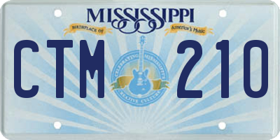 MS license plate CTM210