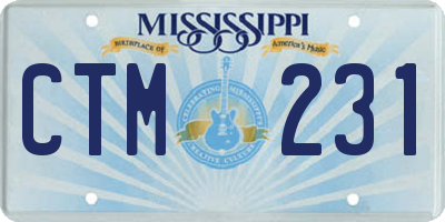 MS license plate CTM231