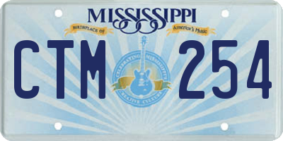 MS license plate CTM254