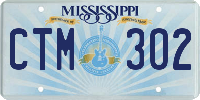MS license plate CTM302