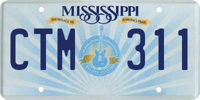 MS license plate CTM311