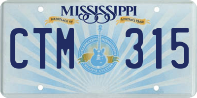 MS license plate CTM315