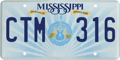 MS license plate CTM316