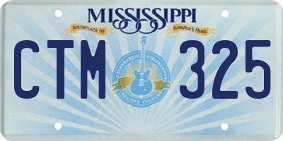 MS license plate CTM325
