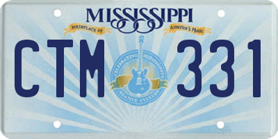 MS license plate CTM331