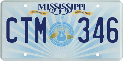 MS license plate CTM346