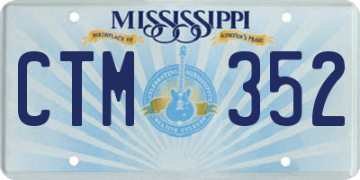 MS license plate CTM352