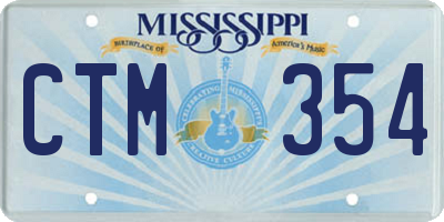 MS license plate CTM354
