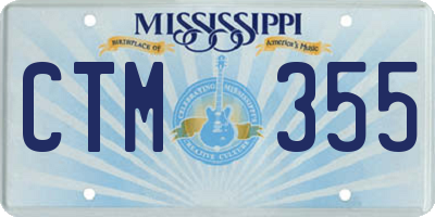 MS license plate CTM355