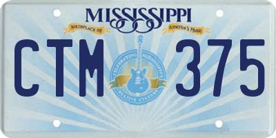 MS license plate CTM375