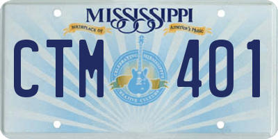 MS license plate CTM401