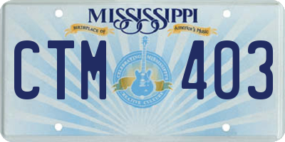 MS license plate CTM403
