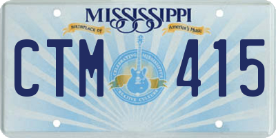 MS license plate CTM415