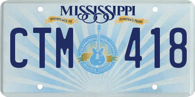 MS license plate CTM418