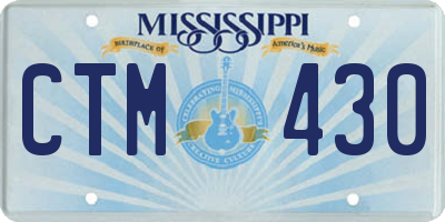MS license plate CTM430