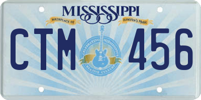 MS license plate CTM456