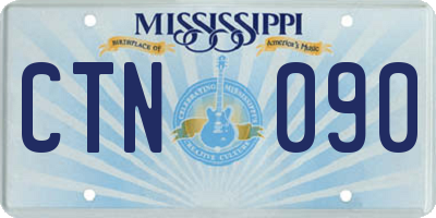 MS license plate CTN090