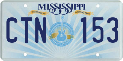 MS license plate CTN153