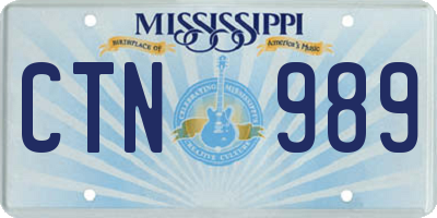 MS license plate CTN989
