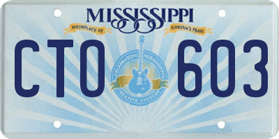 MS license plate CTO603