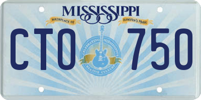 MS license plate CTO750