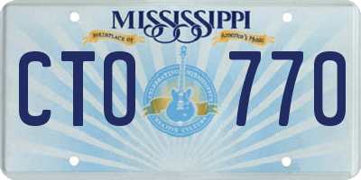 MS license plate CTO770