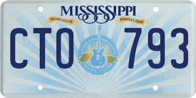 MS license plate CTO793