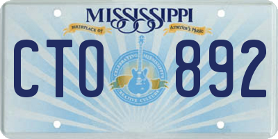 MS license plate CTO892