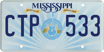 MS license plate CTP533