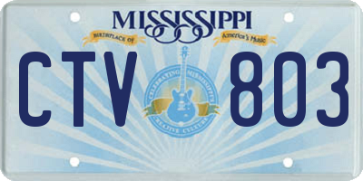 MS license plate CTV803