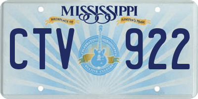 MS license plate CTV922