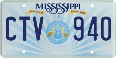 MS license plate CTV940