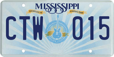 MS license plate CTW015