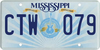 MS license plate CTW079