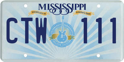 MS license plate CTW111
