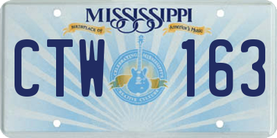 MS license plate CTW163