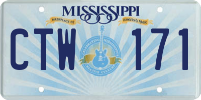 MS license plate CTW171