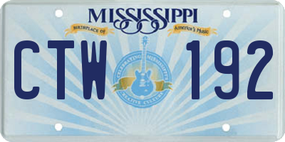 MS license plate CTW192
