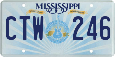 MS license plate CTW246