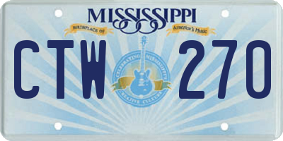 MS license plate CTW270