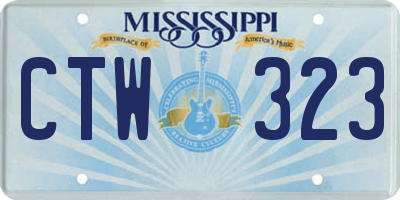 MS license plate CTW323