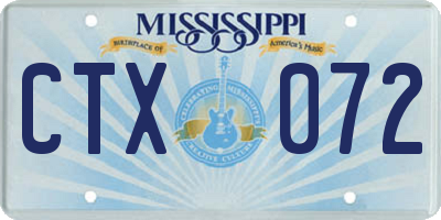 MS license plate CTX072