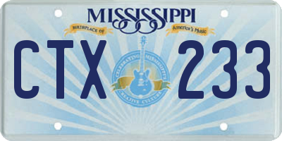 MS license plate CTX233