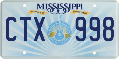 MS license plate CTX998