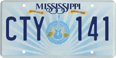 MS license plate CTY141