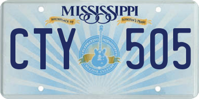 MS license plate CTY505