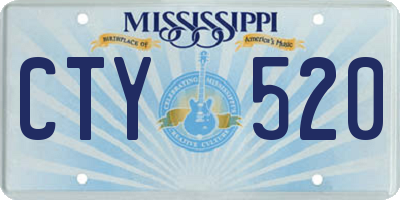 MS license plate CTY520