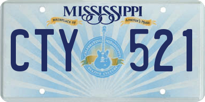 MS license plate CTY521