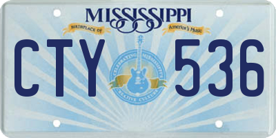 MS license plate CTY536
