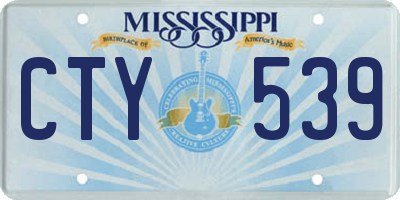 MS license plate CTY539